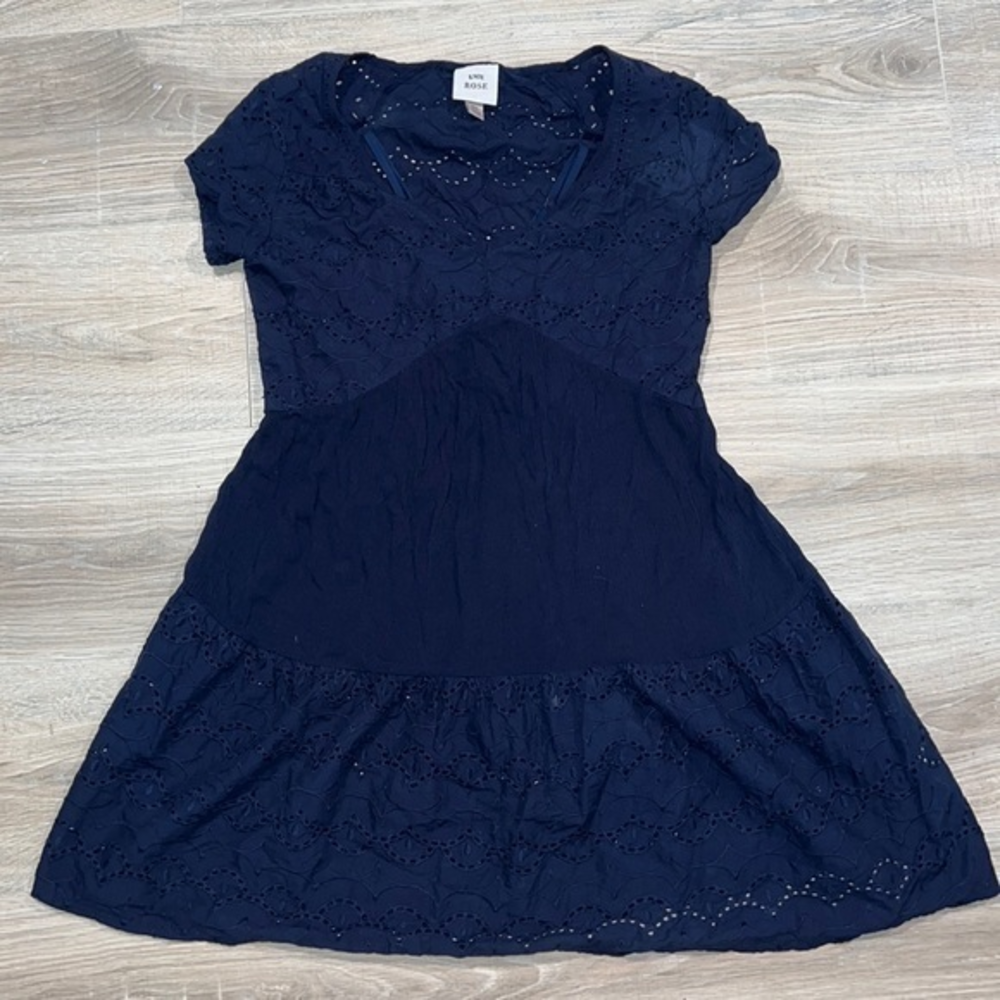 Blue lacy sundress with lacy details
